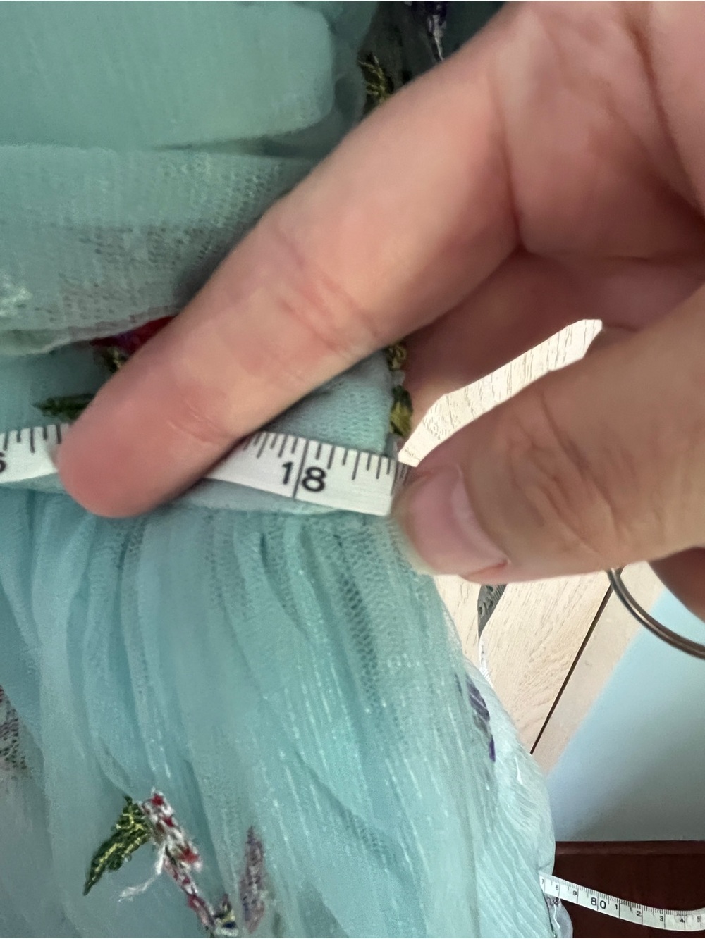 JESSAKAE Garden Fairy MIDI Dress in Mint / Blue Embroidered Floral Sz XL - Picture 13 of 14